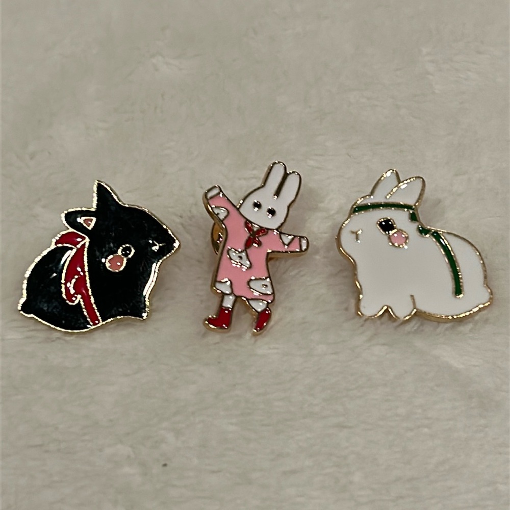 Set of Three Bunny Pins